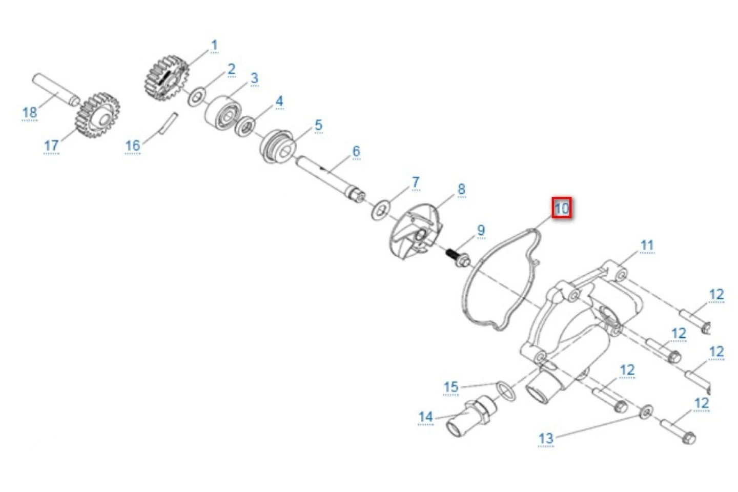 ATV Motorcycle 2V91W CF800 800CC Engine Water Pump